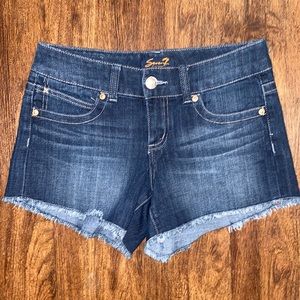Seven 7 Low Rise Frayed Women’s Jean Shorts